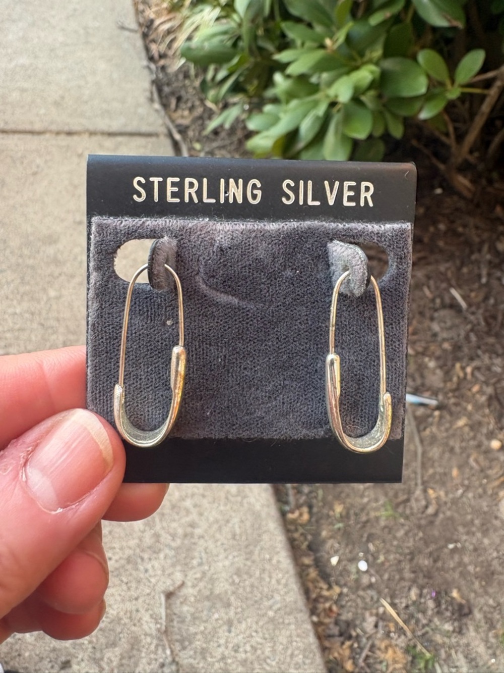 sterling silver SAFETY PIN EARRINGS